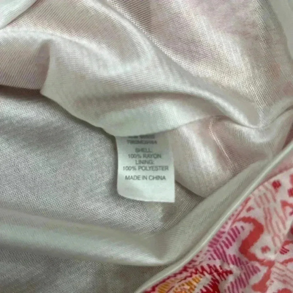 2/$12 Charming Charlie’s Sun Dress Size Large Pink Orange Mini Summer Beach - Picture 4 of 10